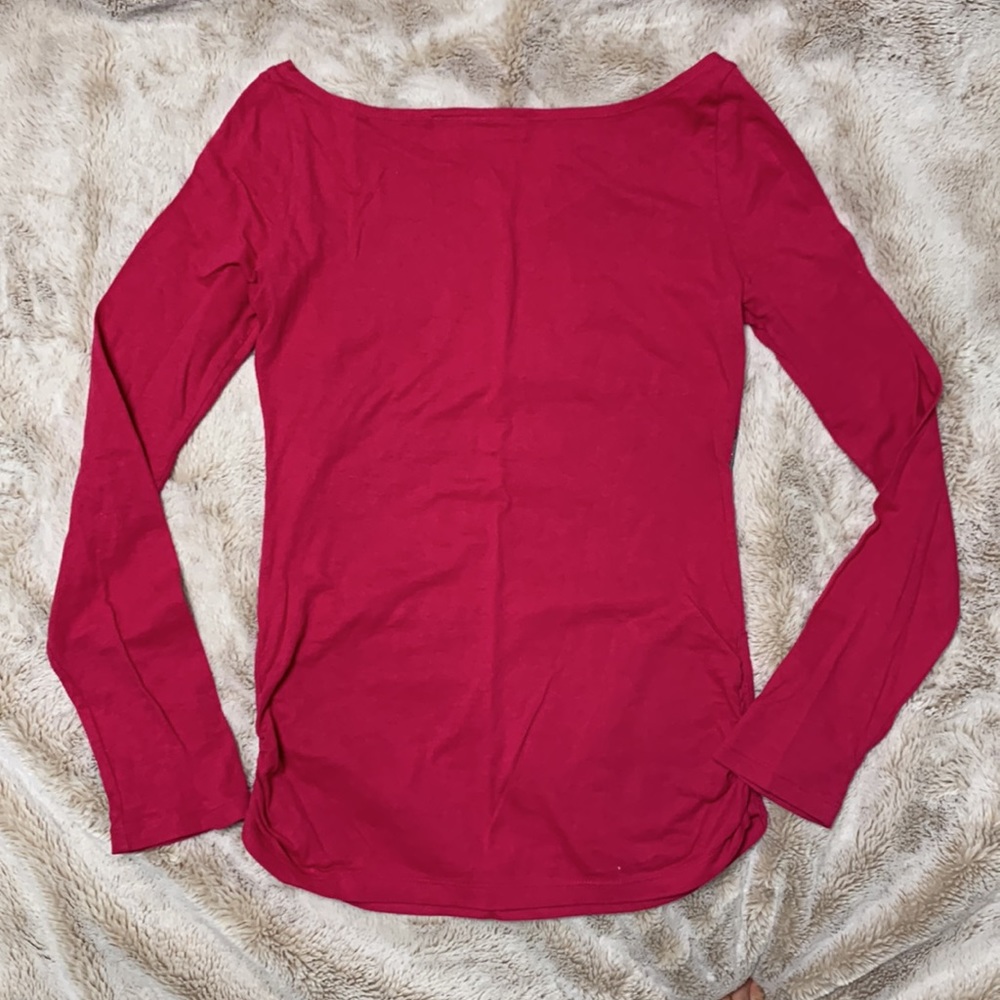 DKNY magenta glitter long sleeve top - Picture 7 of 8